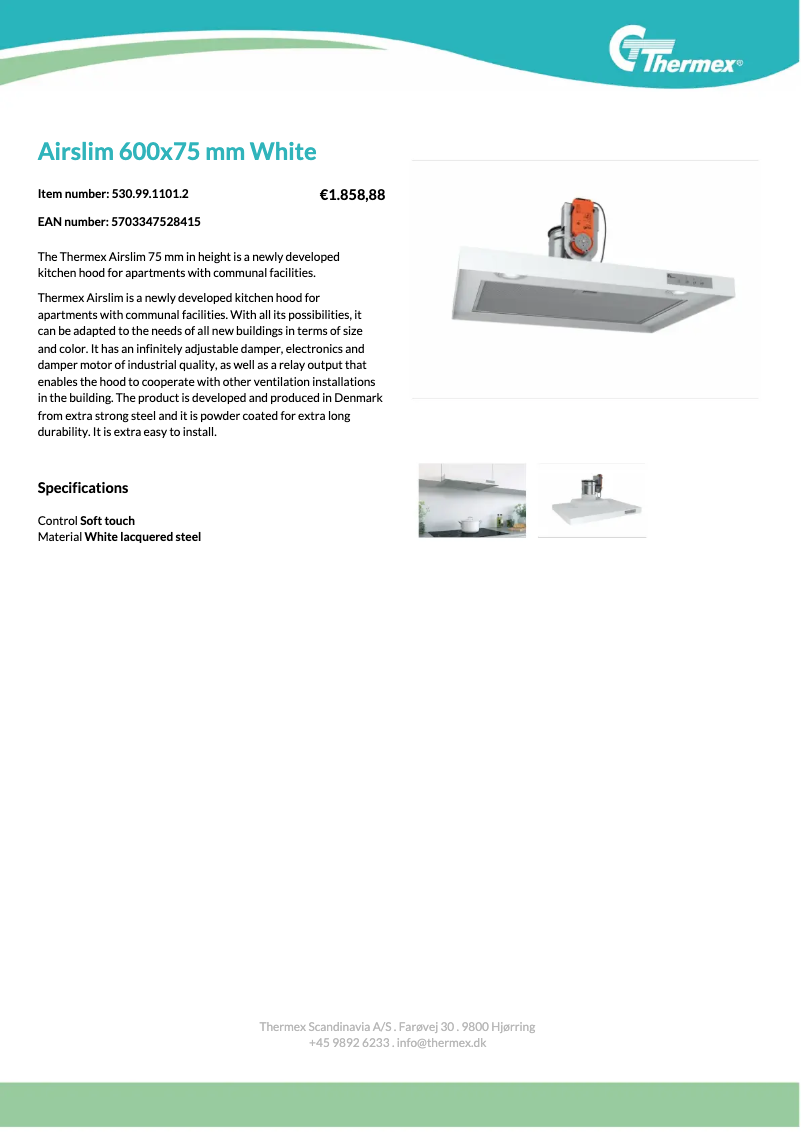 Page n°1 - Fiche technique Thermex Airslim