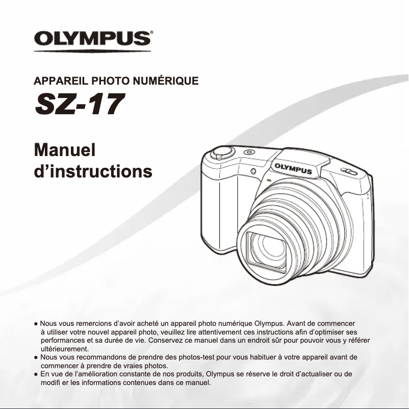 Image de la première page du manuel de l'appareil SZ‑17