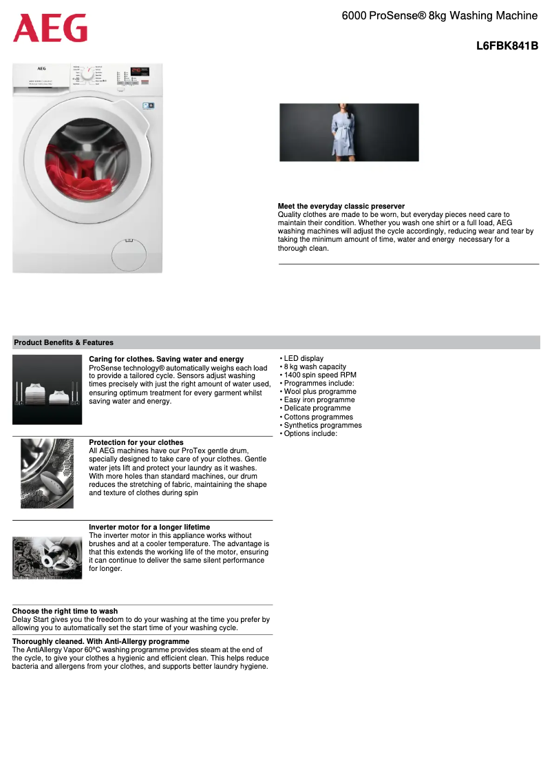 Image de la première page du manuel de l'appareil L6FBK841B