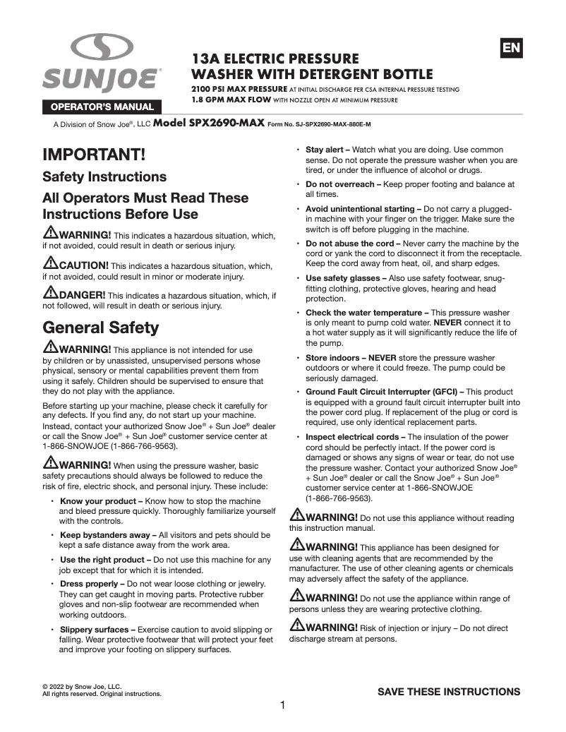 Image de la première page du manuel de l'appareil SPX2690-MAX