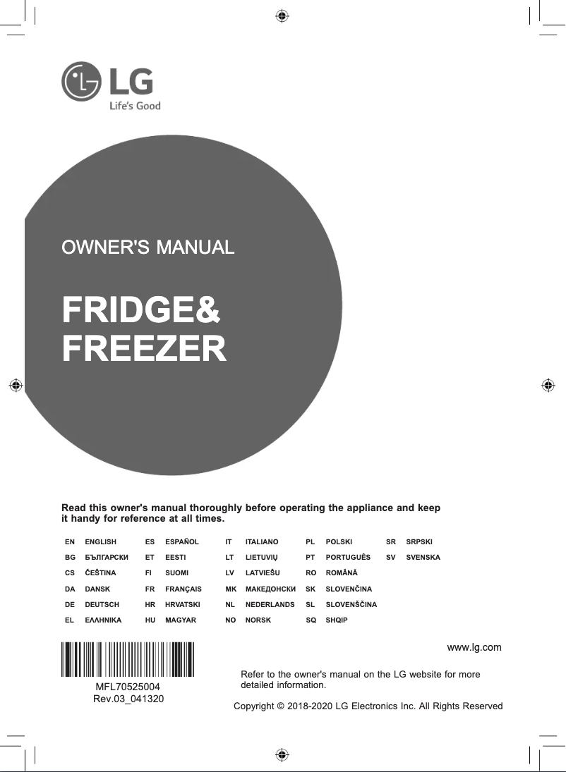 Page 1 de la notice Manuel utilisateur LG LM57SXTAF