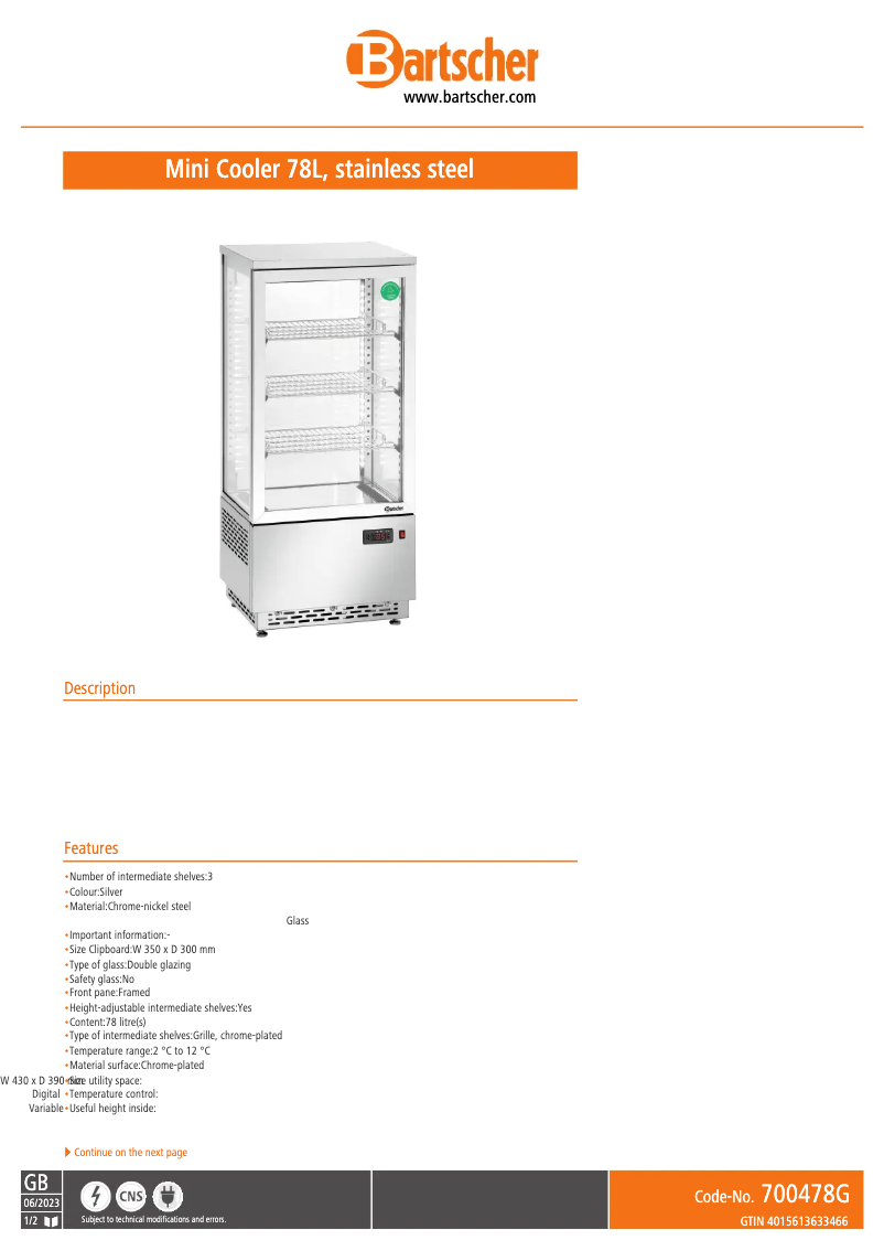 Image de la première page du manuel de l'appareil 700478G