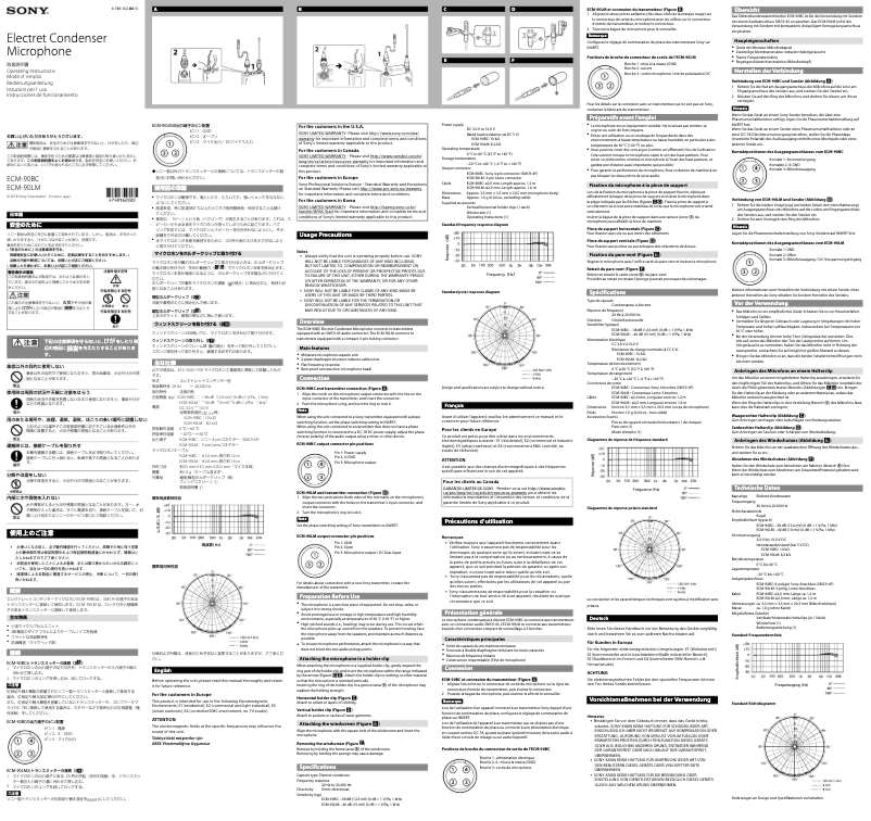 Page n°1 - Manuel utilisateur Sony ECM-90LM