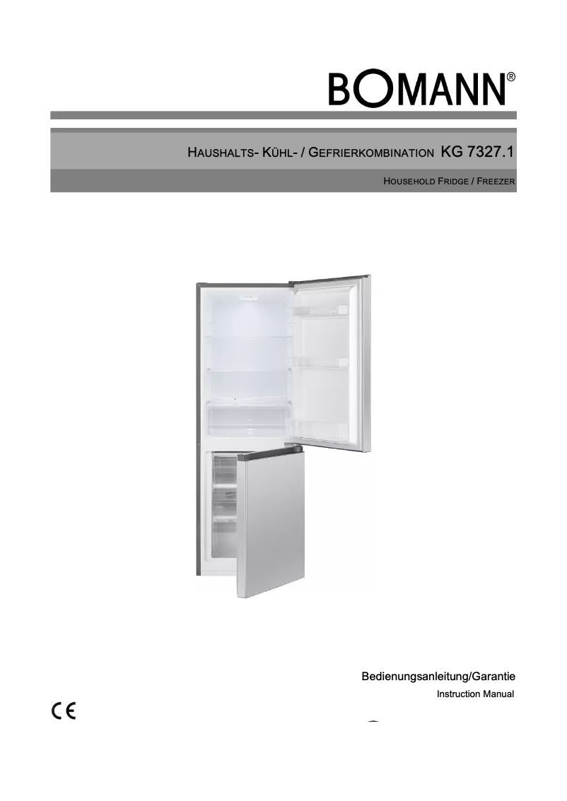 Page 1 de la notice Manuel utilisateur Bomann KG 7327.1
