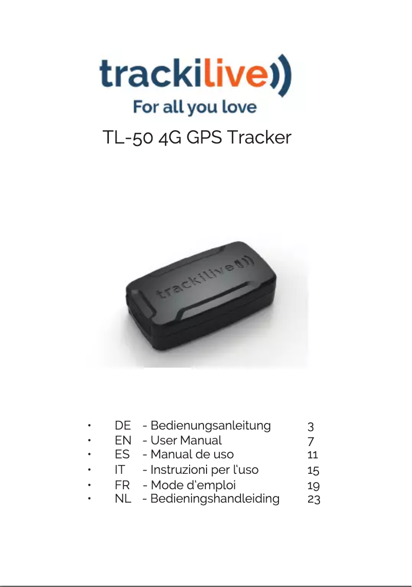 Image de la première page du manuel de l'appareil TL-50