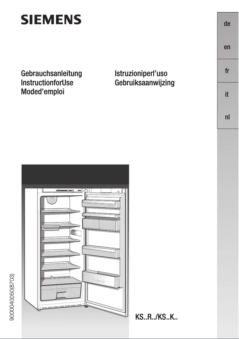 Page n°1 - Manuel utilisateur Siemens KS38RA95