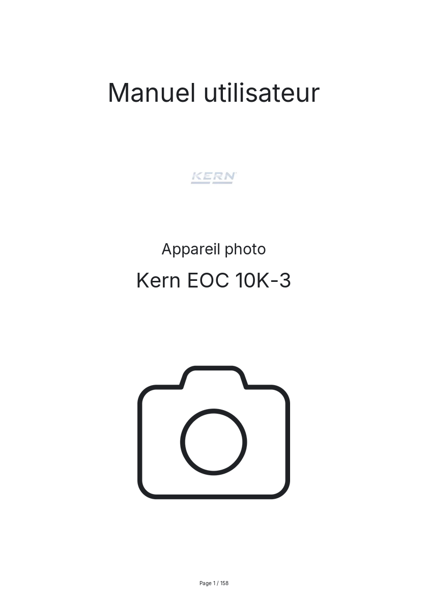 Image de la première page du manuel de l'appareil EOC 10K-3