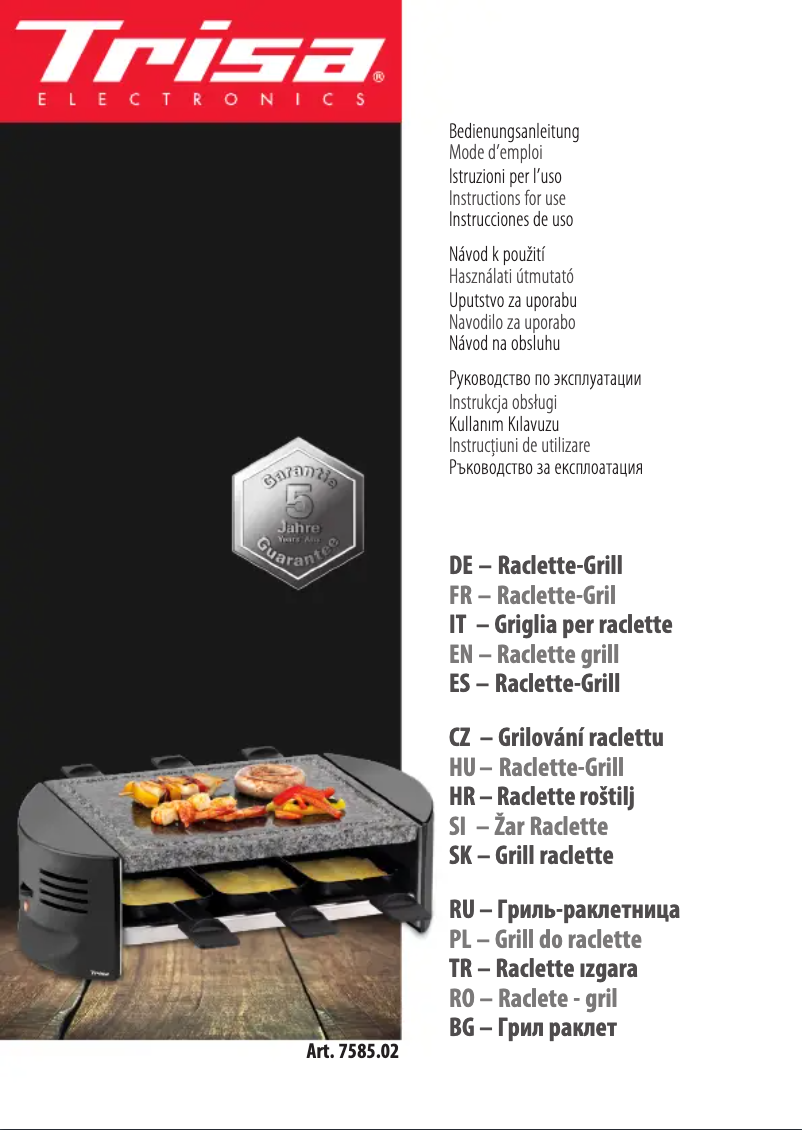 Image de la première page du manuel de l'appareil Raclettino 6