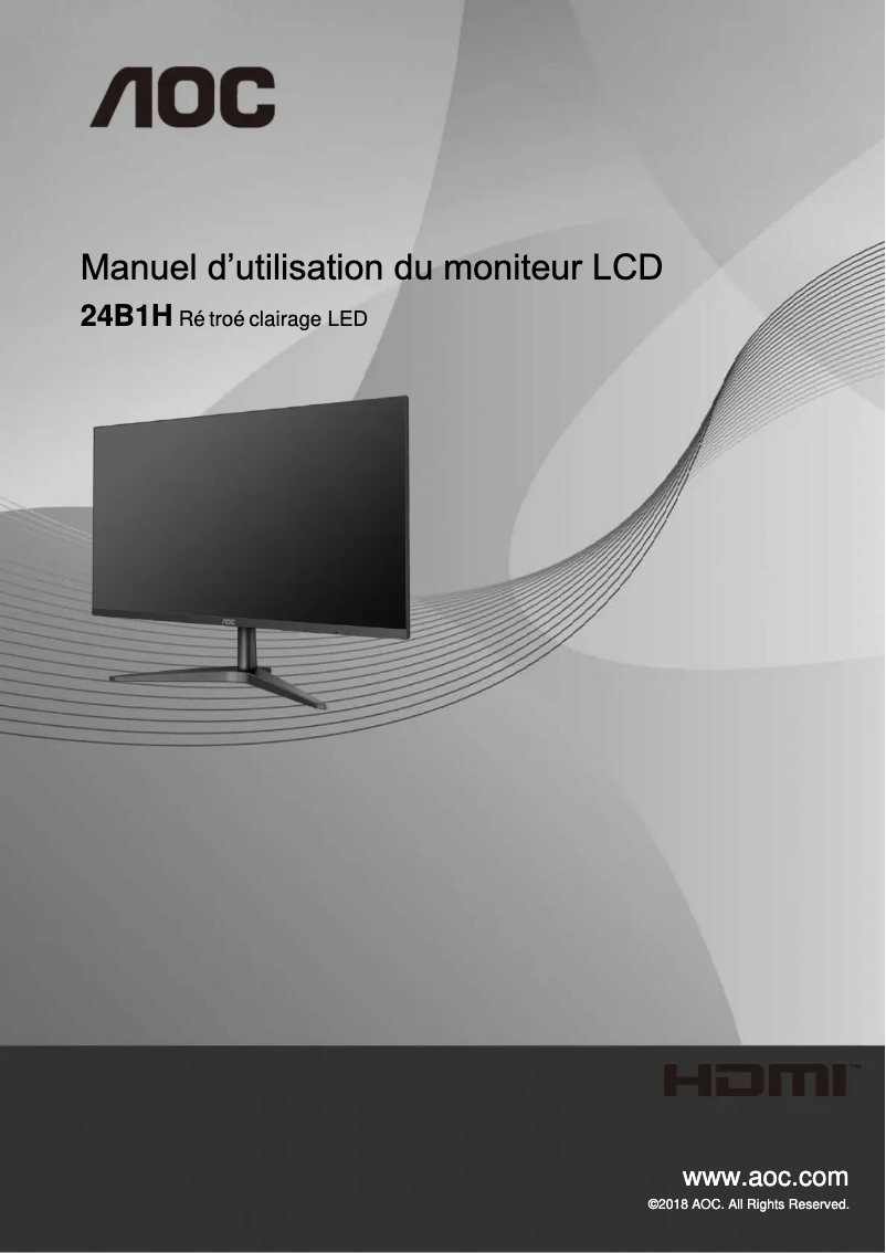 Page n°1 - Manuel utilisateur AOC 24B1H