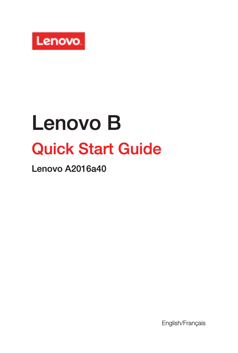 Page 1 de la notice Manuel utilisateur Lenovo Vibe B Dual SIM