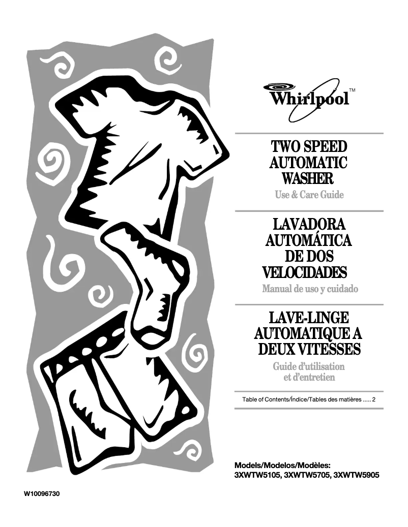 Page 1 de la notice Manuel utilisateur Whirlpool 3XWTW5705