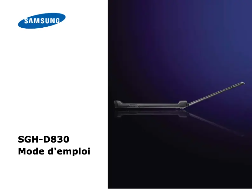 Image de la première page du manuel de l'appareil SGH-D830