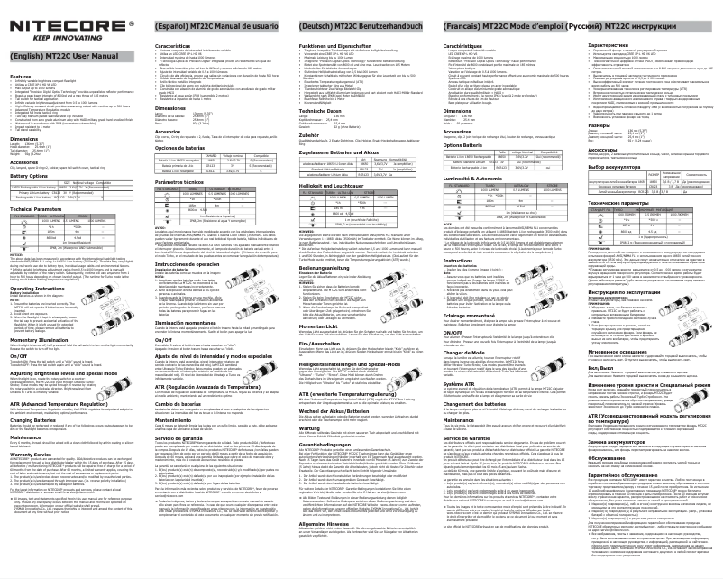 Image de la première page du manuel de l'appareil MT22C