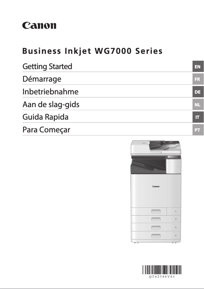 Page 1 de la notice Manuel utilisateur Canon WG7550Z