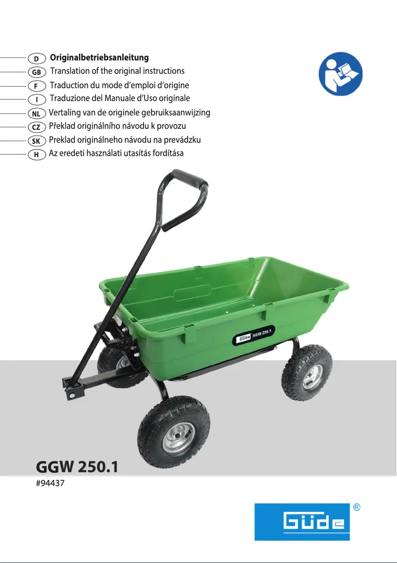 Page 1 de la notice Manuel utilisateur Güde GGW 250.1