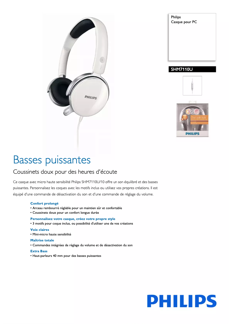 Image de la première page du manuel de l'appareil SHM7110U