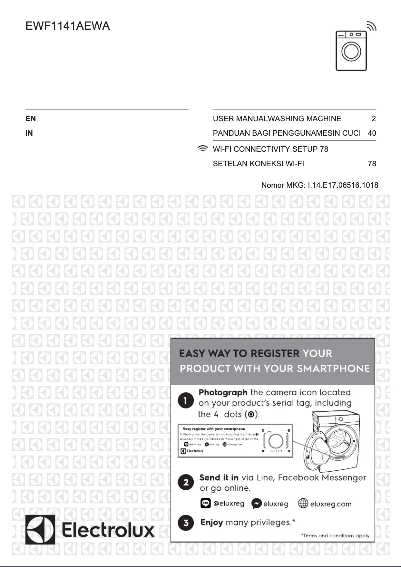 Page 1 de la notice Manuel utilisateur Electrolux EWF1141AEWA