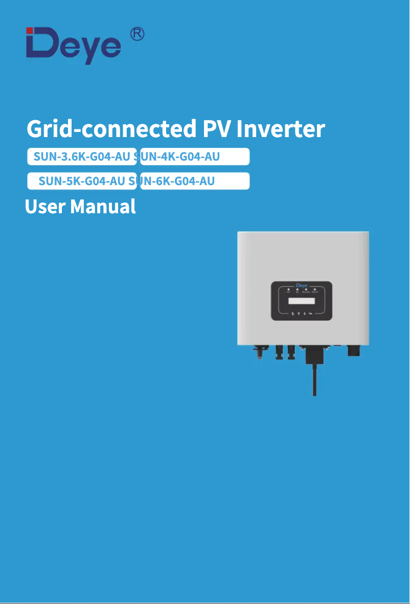 Page 1 de la notice Manuel utilisateur Deye SUN-6K-G04-AU