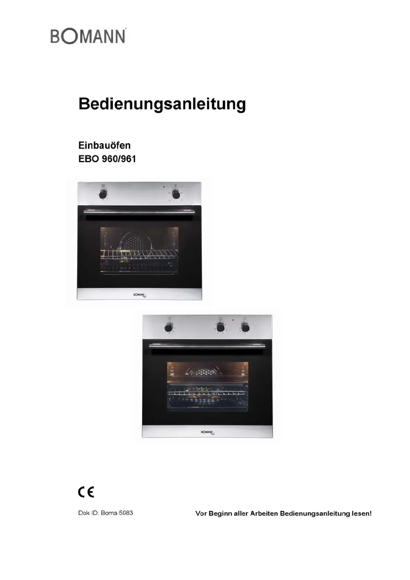Image de la première page du manuel de l'appareil EBO 961