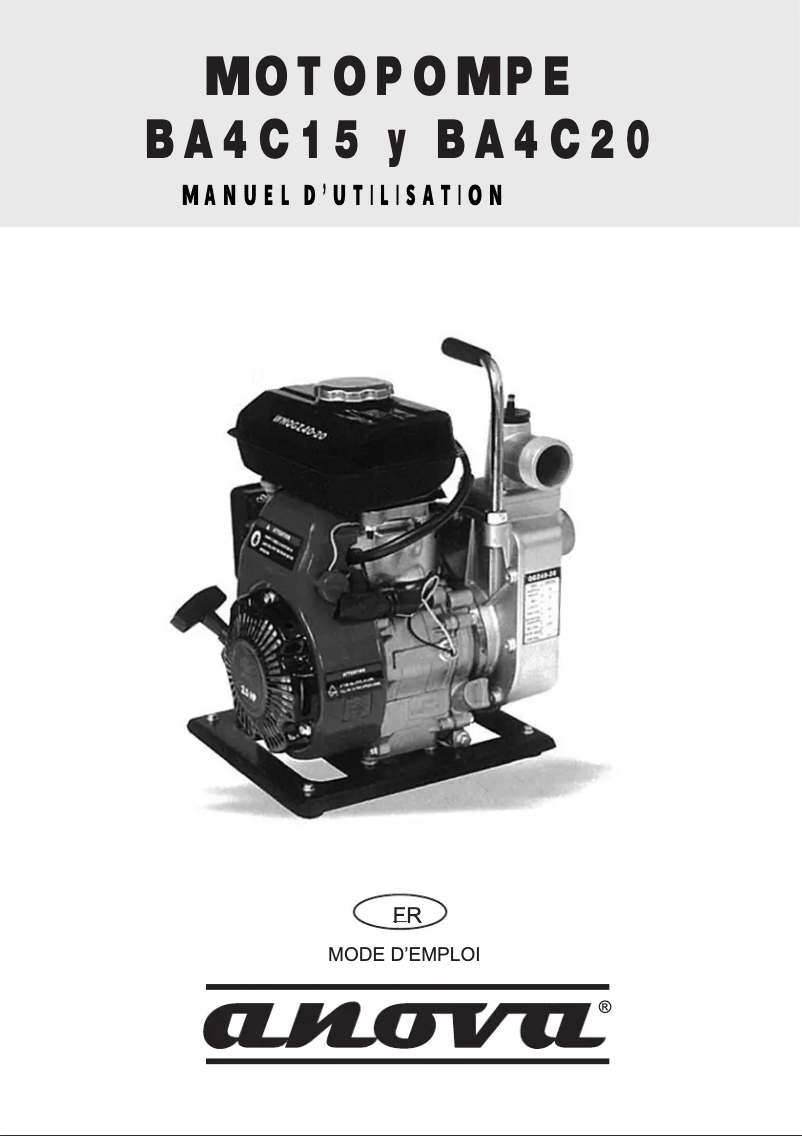 Page n°1 - Manuel utilisateur Anova BA4C15