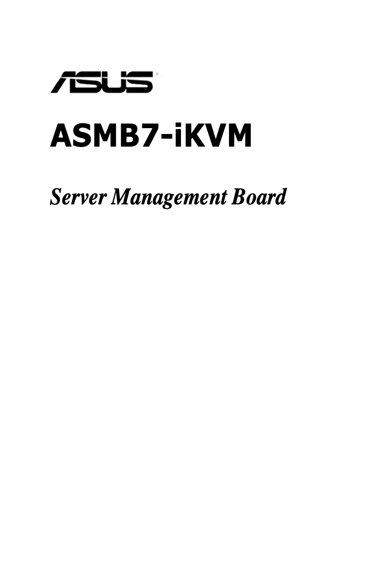 Page 1 de la notice Manuel utilisateur Asus ASMB7-IKVM
