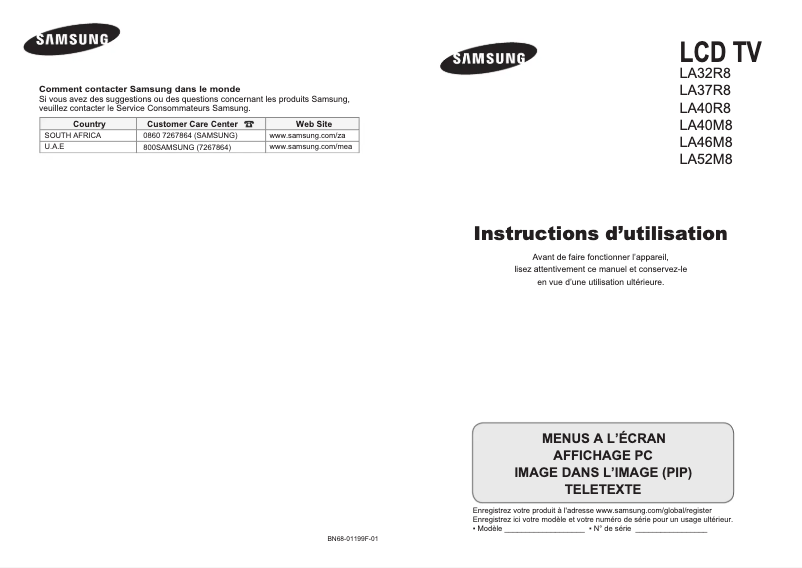 Página 1 del manual Manual de usuario Samsung LA40M81B