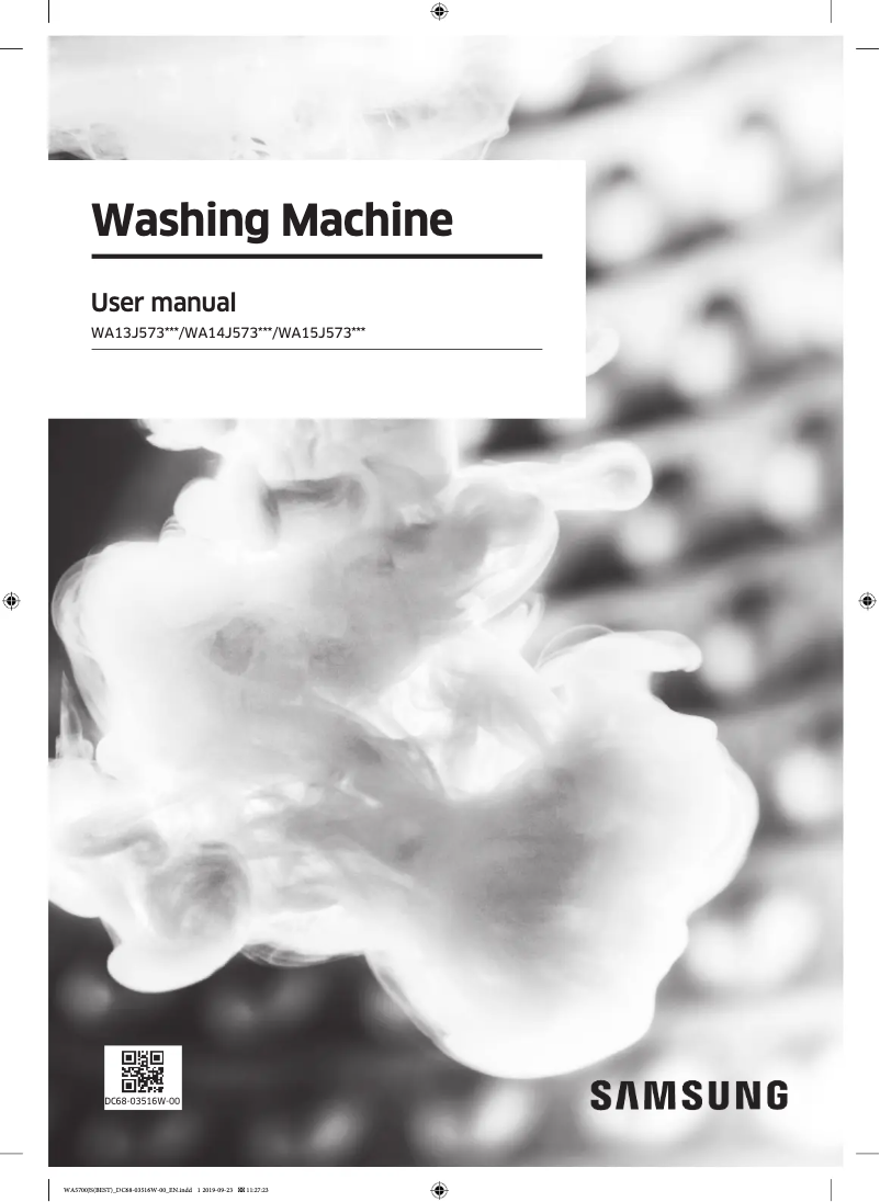 Page 1 de la notice Manuel utilisateur Samsung WA15J5730SS