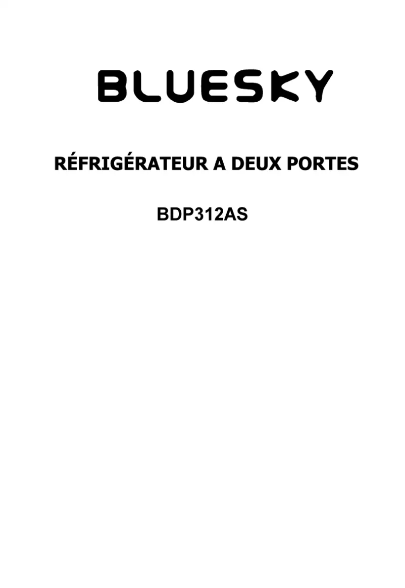 Page n°1 - Manuel utilisateur Bluesky BDP 312AS