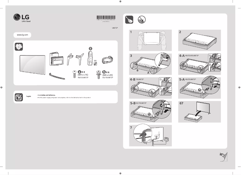 Page n°1 - Manuel utilisateur LG 55UM7300PPA
