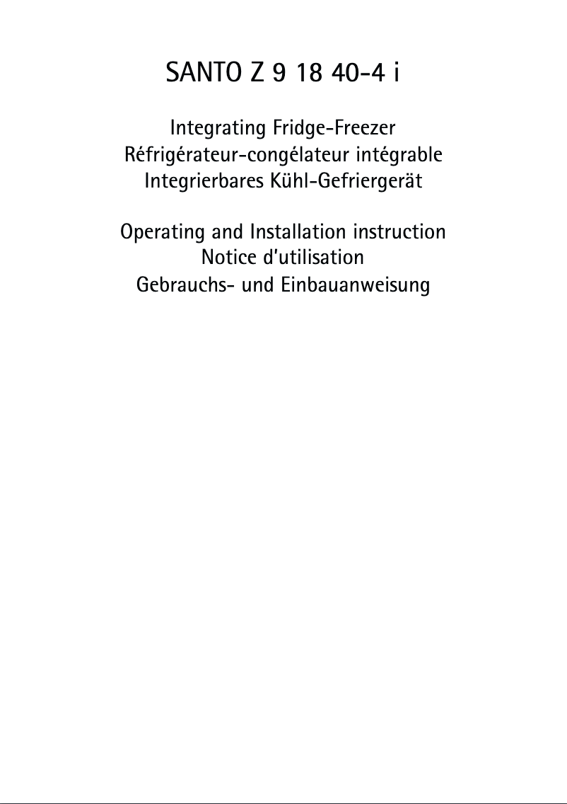 Image de la première page du manuel de l'appareil SZ 91840 4I