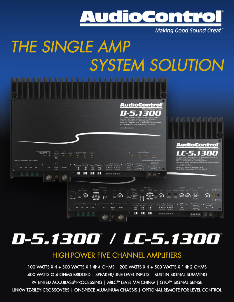 Página 1 del manual Folleto AudioControl LC-5.1300