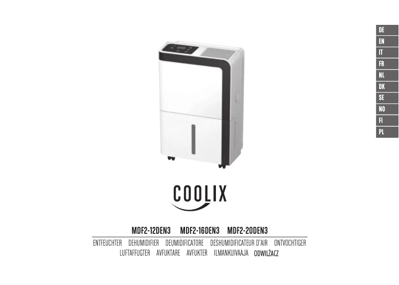 Page 1 de la notice Manuel utilisateur Coolix MDF2-12DEN3