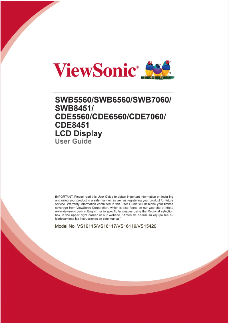 Page n°1 - Manuel utilisateur Viewsonic CDE7060T