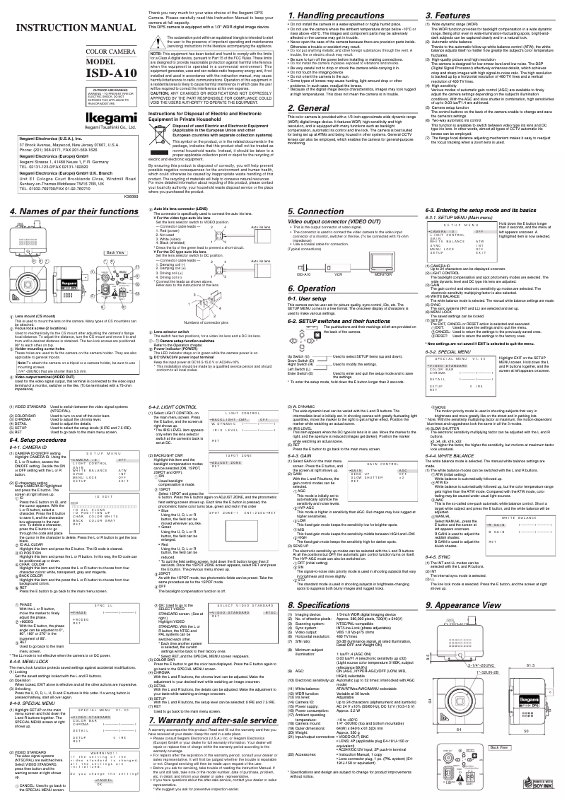 Page 1 de la notice Manuel utilisateur Ikegami ISD-A10