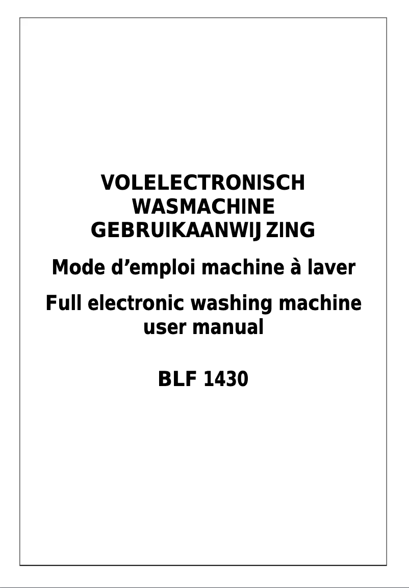 Page n°1 - Manuel utilisateur Bluesky BLF 1430