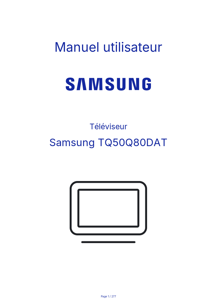 Page n°1 - Manuel utilisateur Samsung TQ50Q80DAT