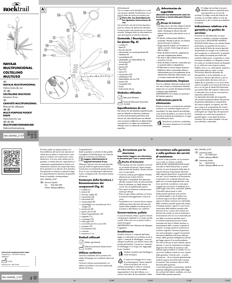 Image de la première page du manuel de l'appareil IAN 384986