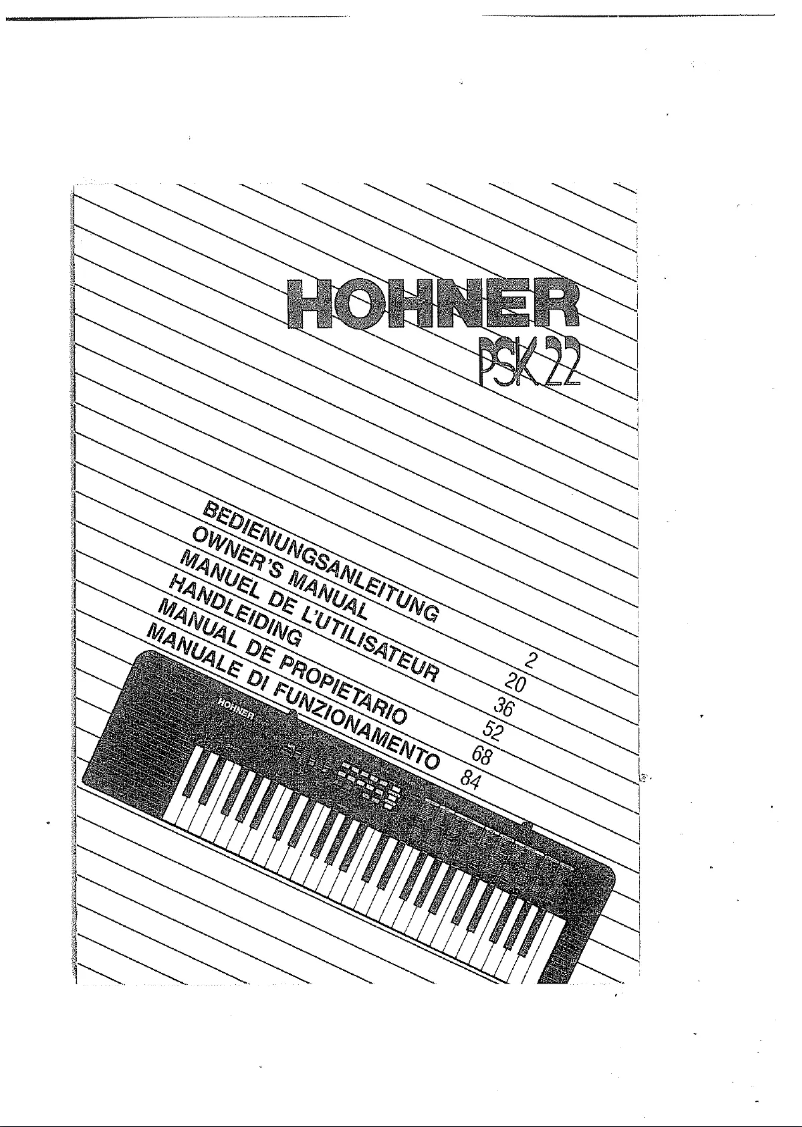 Page 1 de la notice Manuel utilisateur Hohner PSK 22