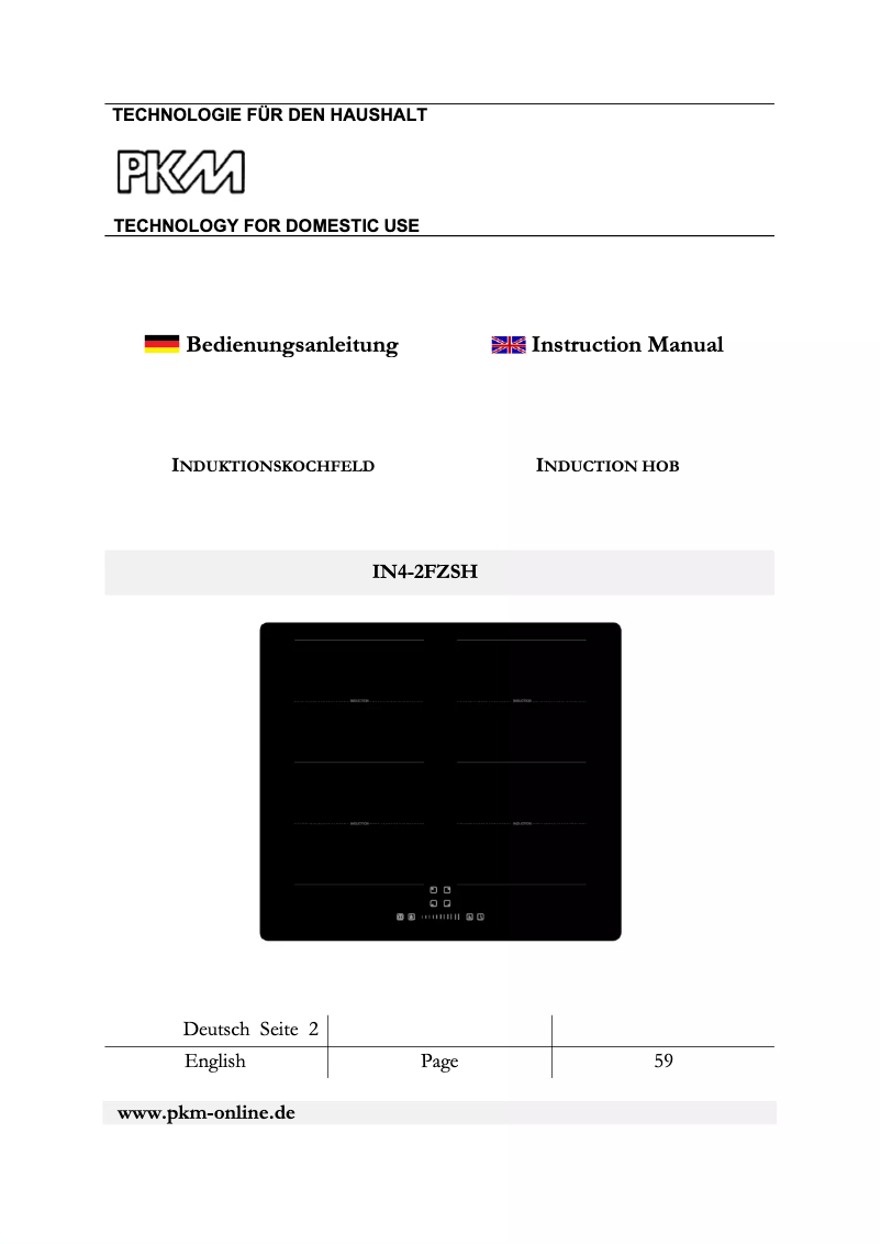 Page 1 de la notice Manuel utilisateur PKM IN4-2FZSH