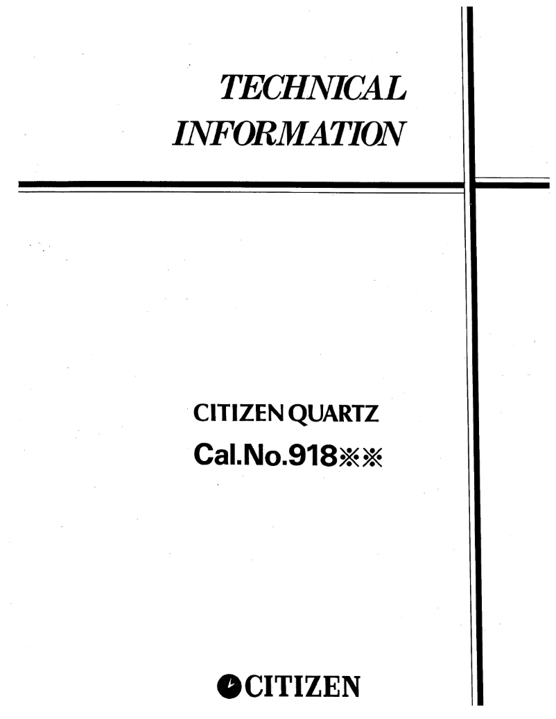 Page n°1 - Manuel utilisateur Citizen CAL 9180