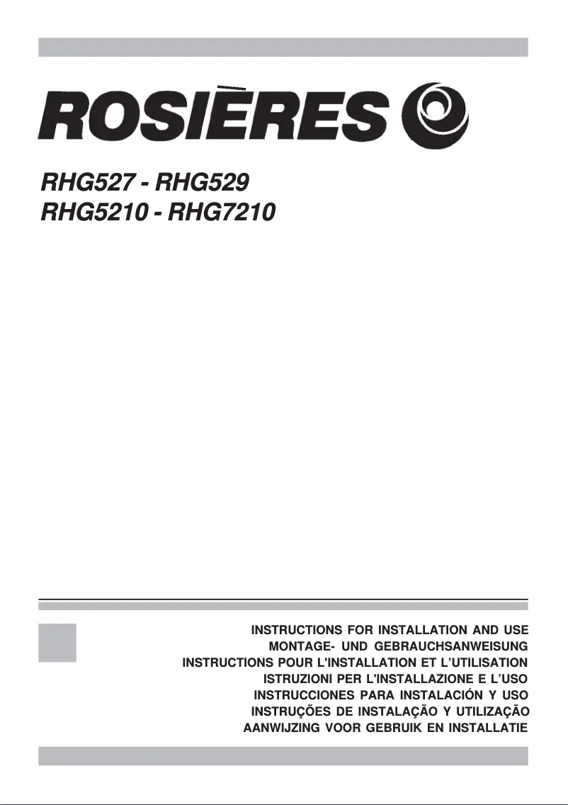 Page 1 de la notice Manuel utilisateur Rosieres RHG7310IN