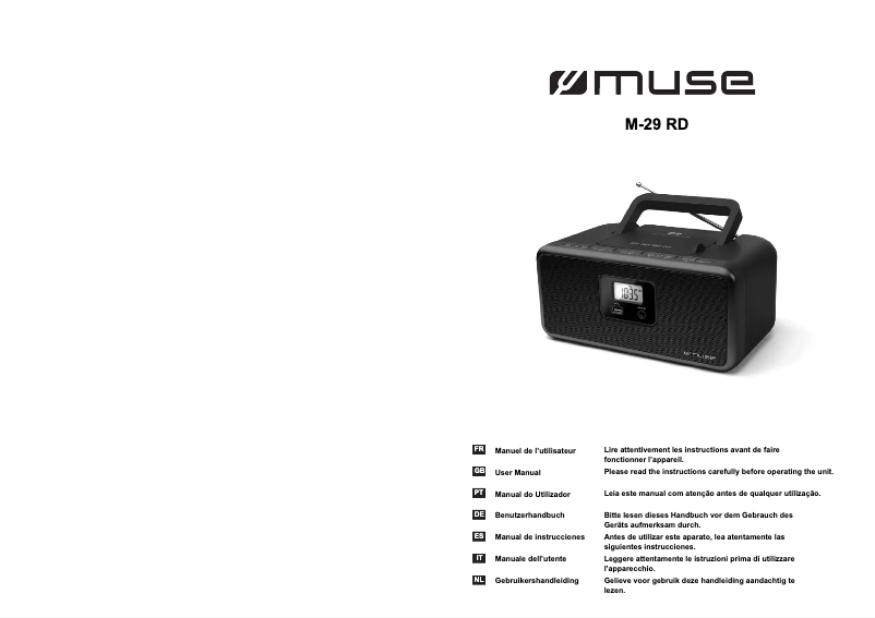 Page 1 de la notice Manuel utilisateur Muse M-29 RDW