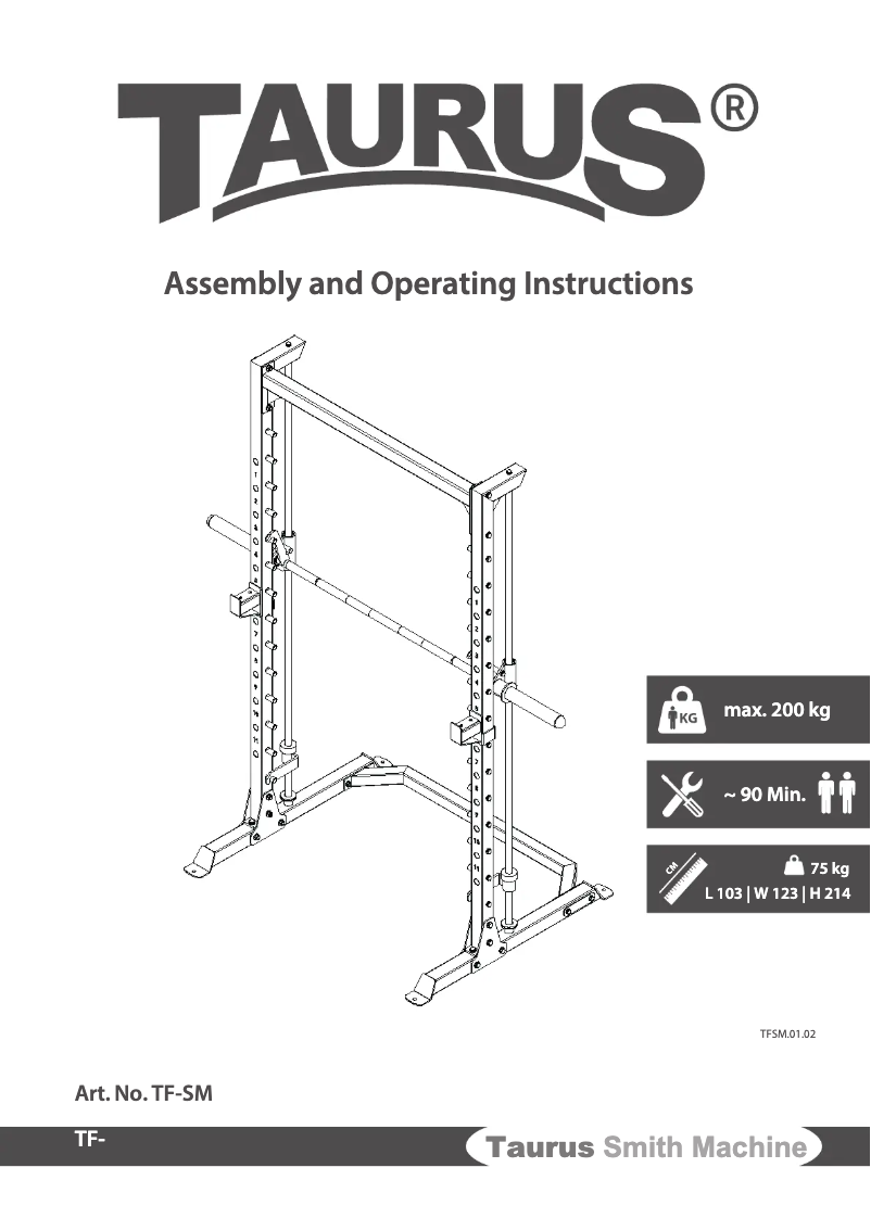Imagen de la primera página del manual del dispositivo Smith Machine