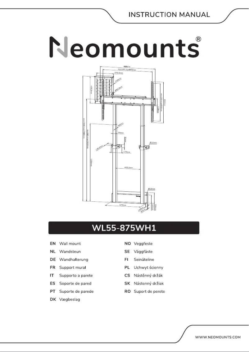 Page 1 de la notice Manuel utilisateur Newstar WL55-875WH1