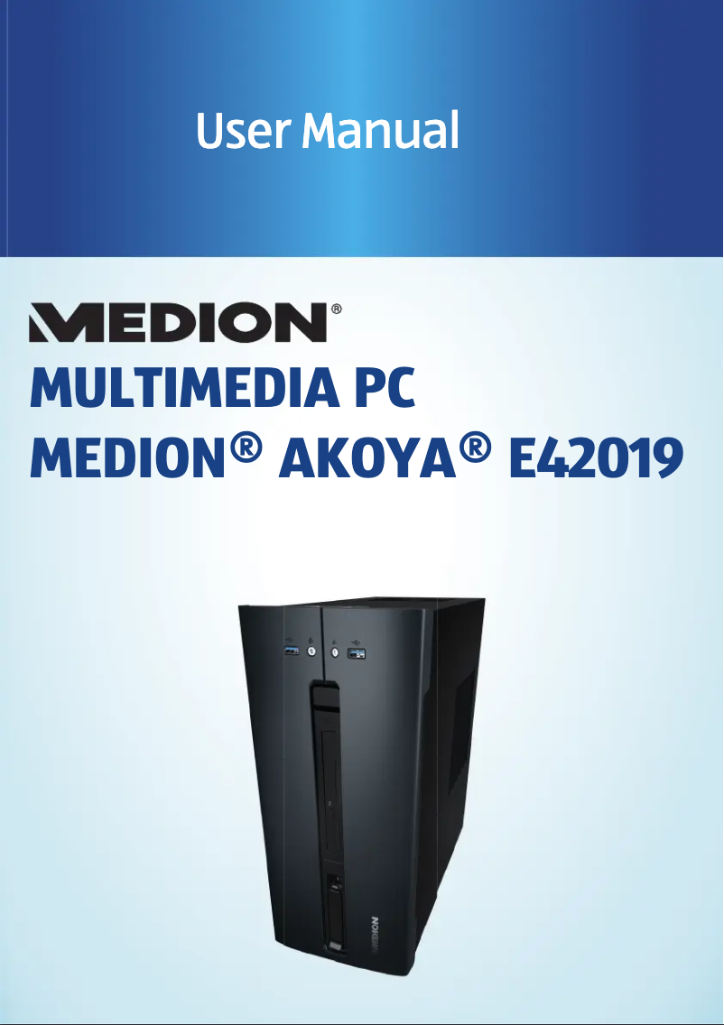 Image de la première page du manuel de l'appareil Akoya E42019 (MD 34280)