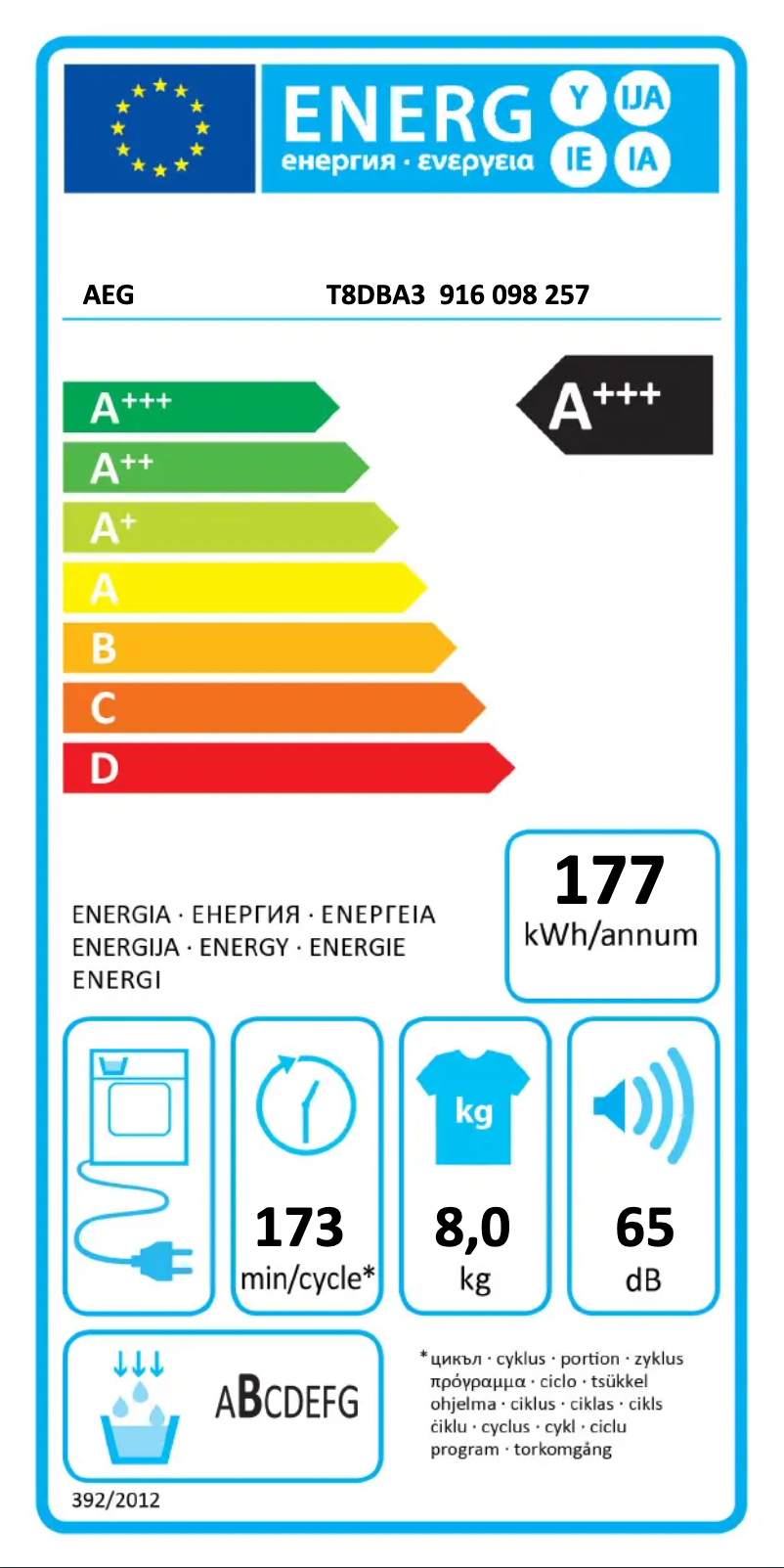 Page n°1 - Manuel utilisateur AEG T8DBA3