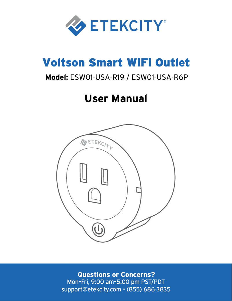 Page n°1 - Manuel utilisateur Etekcity ESW01-USA-R6P