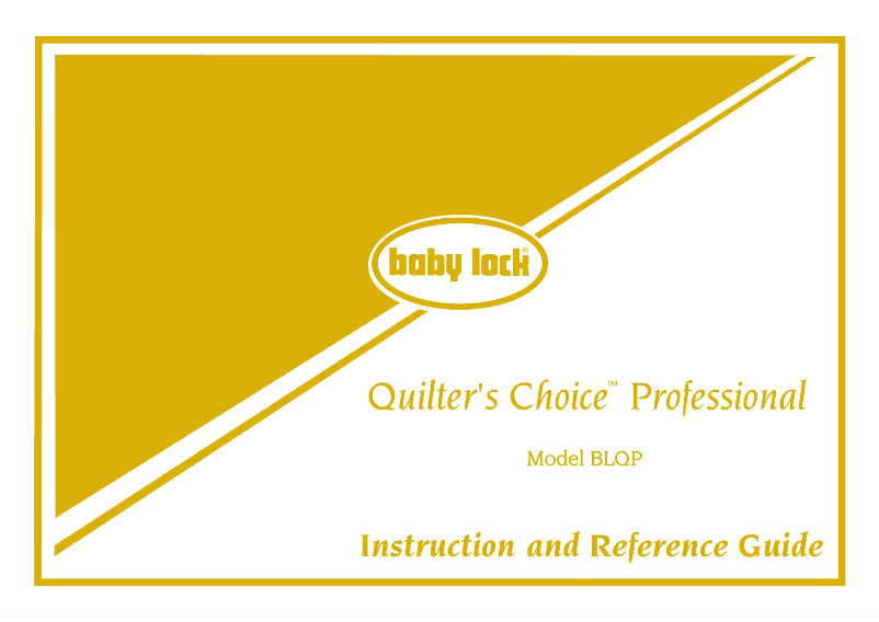 Page 1 de la notice Manuel utilisateur Baby Lock Quilters Choice Professional BLQP