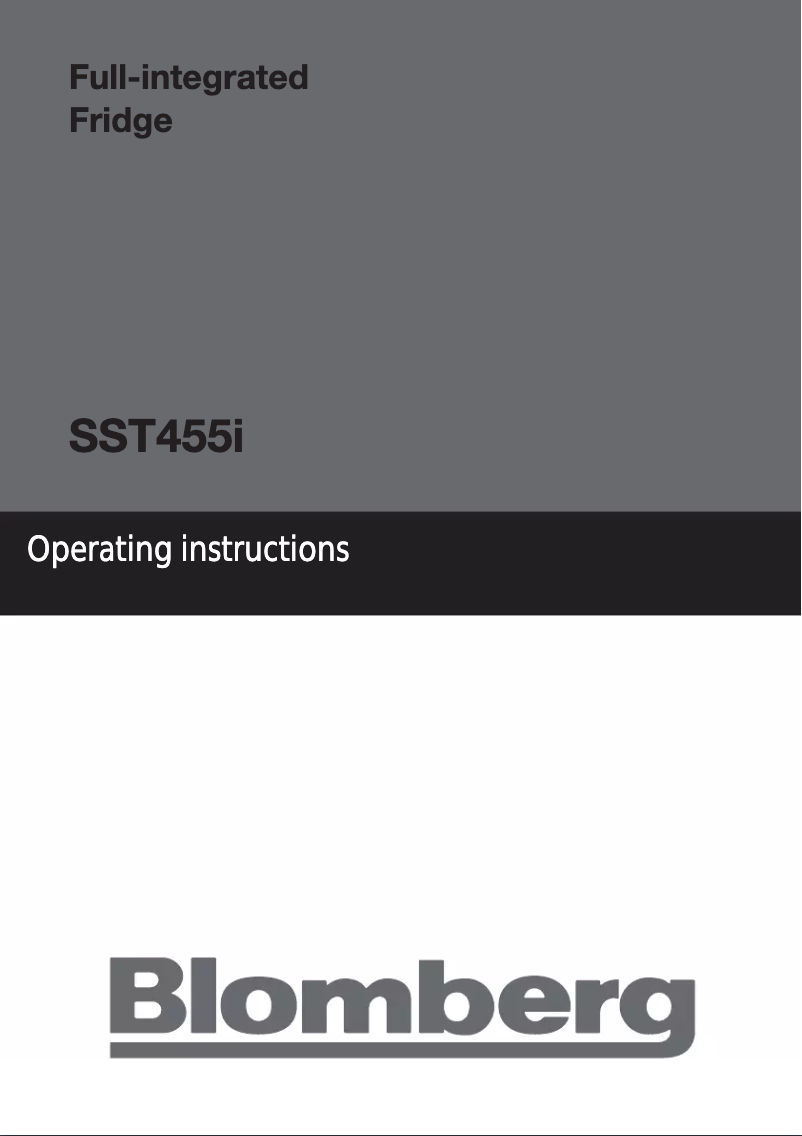 Page 1 de la notice Manuel utilisateur Blomberg SST455i