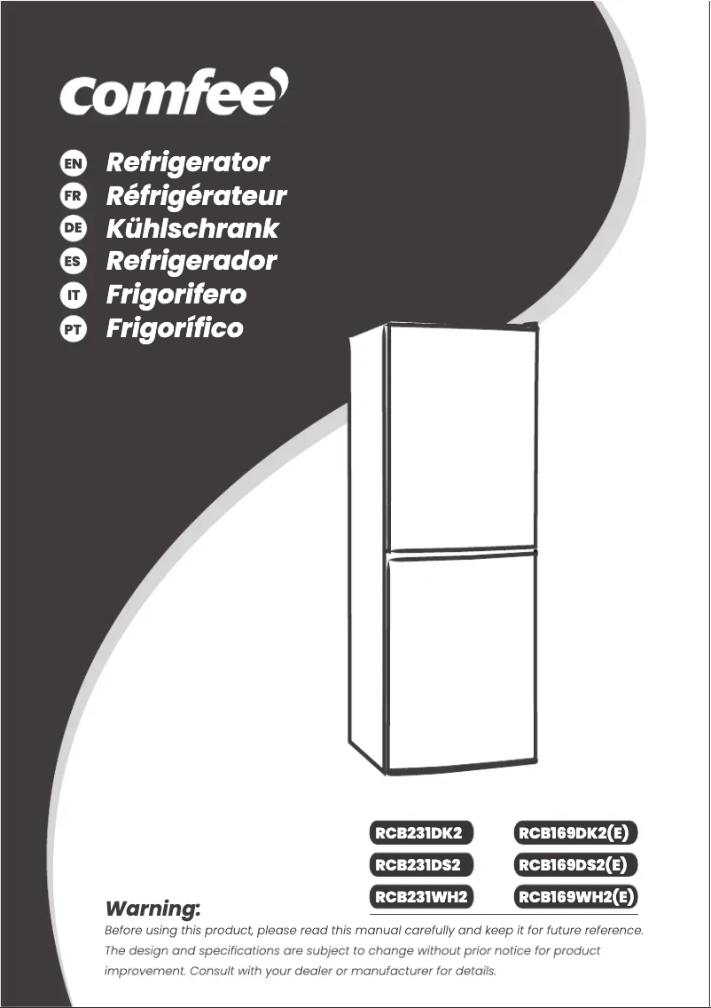 Image de la première page du manuel de l'appareil RCB169WH2